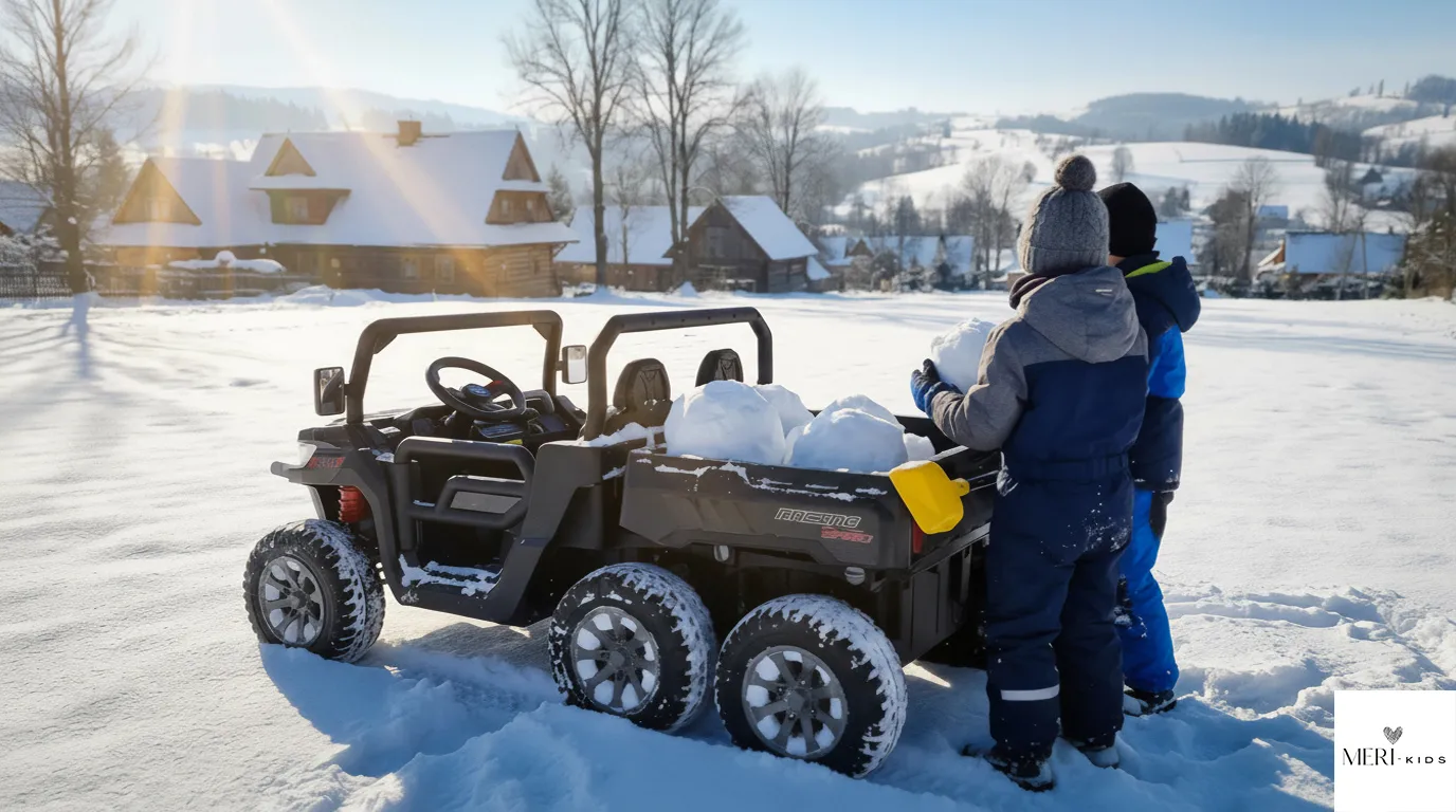 Dzieci z farmer truckiem na akumulator